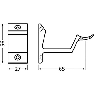 Aluminum <b>Silver</b> Anodized Curved Surface Handrail <b>Bracket</b> for HERMETA <b>Brackets</b> - Product Image 3