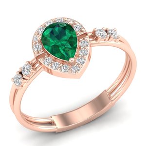 Anillo Solitario de Moissanita con Certificado GRA, Joyería de Regalo con Gema Esmeralda de Corte Pera de 0.75 Ct, Plata de Ley 925, Precio al por Mayor REYES - Product Image 2