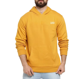 Sudadera con capucha de alta calidad con bolsillo de canguro, ropa informal mezclada de algodón básico de Color sólido, Sudadera con capucha cómoda - Product Image 1