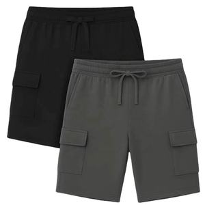 กางเกงขาสั้นคาร์โก้ผู้ชายสำหรับฤดูร้อน หลายกระเป๋า ทรงหลวม สวมใส่สบาย ผ้าแคนวาส เอวยางยืด เอวกลาง ขายส่งจากโรงงาน พร้อมส่ง - Product Image 1