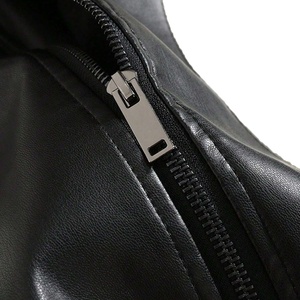 Nouvelle arrivée, veste bomber en cuir rouge et noir pour homme, style vintage, col rabattu, fermeture éclair, couleur personnalisée, respectueuse de l'environnement - Product Image 4