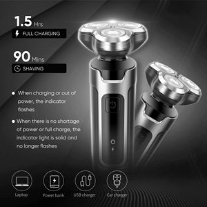 Rasoir Électrique Rotatif 5-en-1 pour Hommes, Tête Flottante Étanche IPX7, Kit de Toilettage pour Visage, Corps, Nez, Barbe et Tondeuse à Cheveux – Lames de Rechange - Product Image 1