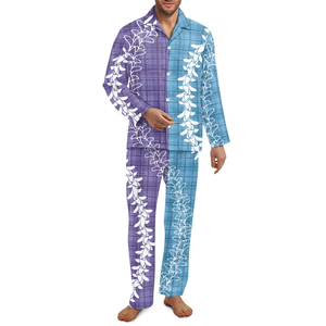 Pyjama à boutons pour hommes Hawaii Palaka simple et polyvalent avec personnalisation personnalisée en usine - Product Image 2
