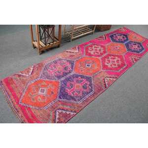 พรมเฮอร์กีตุรกี ขนาด 3.1x10 ฟุต (94x306 ซม.) พรมวินเทจขอบสีแดง - Product Image 2