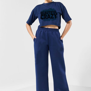 Ensemble de vêtements de sport pour femmes 100% coton, haut de sport sexy pour la salle de sport, entraînement régulier, patchs, vente en gros, couleur unie, hiver, yoga, entraînement, polaire, rapide - Product Image 5
