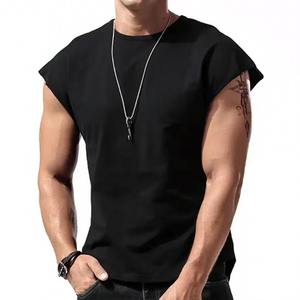 T-shirt d'été sans manches pour hommes, gilet en tricot de couleur unie, décontracté, ample, T-shirt pour hommes, livraison DDP - Product Image 5