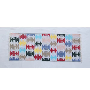 Hand Woven Traditional Indian Cotton Durry <b>Rug</b> Geometric Pattern Washable for Bedroom and Living Room - Product Image 1