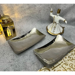 Plateau rectangulaire de luxe en acier inoxydable martelé de qualité avec poignée en feuille, parfait pour servir des collations et des bonbons au prix le plus bas - Product Image 6