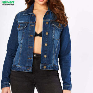 Women Blue <b>Denim</b> <b>Jacket</b> With Multiple Zipper Accents <b>Cropped</b> Jean Coat Moto Style Outerwear Fashion Ladies Long Sleeve <b>Jacket</b> - Product Image 1