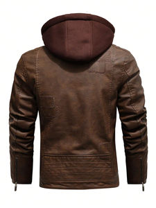 แจ็กเก็ตหนังสำหรับผู้ชายแจ็คเก็ตหนังน้ำหนักเบาสวมใส่สบายออกแบบได้ตามต้องการ - Product Image 2