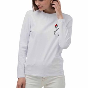 เสื้อยืดสีขาวสำหรับผู้หญิงเสื้อยืดลำลองกลางแจ้งแขนยาวป้องกันแสงแดดชายหาดฤดูร้อน - Product Image 4