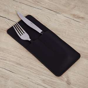 Organisateur de vaisselle en cuir fait main élégant porte-couverts pour fournitures de restaurant LYR-0036 - Product Image 5