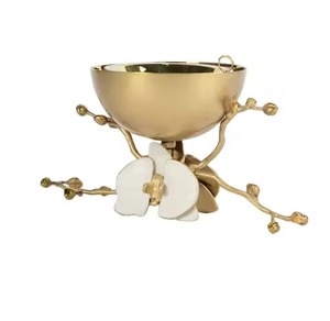 Bol luxueux en émail vert sur cadre en feuille d'or ajoute une beauté inspirée de la nature à tout cadre intérieur - Product Image 3