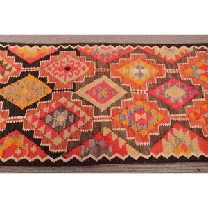 พรมตุรกีวินเทจ, พรมปูพื้นขนาด 2.9x10.7 ฟุต, พรมขนสัตว์สีน้ำตาลส้ม - Product Image 4