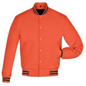 Blouson universitaire homme tendance 2025 en laine chenille brodée, manches en cuir vintage, col montant, respirant, style urbain - Product Image 3