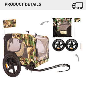 Trade Assurance Pet Bike Trailer Petite remorque mobile de toilettage pour animaux de compagnie avec 2 roues - Product Image 5