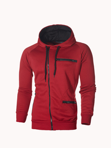 Sudaderas con capucha de lana de algodón estilo cremallera personalizada de moda con bolsillo en el pecho sudaderas con cremallera para hombre en diferentes colores - Product Image 5