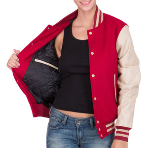 Low MOQ Custom Letterman Baseball Jacket / Customized Chenille Embroidery New Varsity Letterman Baseball Jacket for Women - Product Image 3