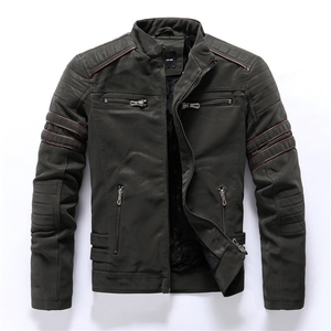 Nouveau prix pas cher cuir de vache hommes veste en cuir PU hommes Vintage polaire chaud multi-poches en cuir manteau vêtements d'extérieur vestes - Product Image 2