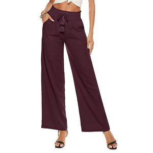 Women Casual Loose <b>Drawstring</b> Waist Cotton Trouser Top Quality New Breathable 100% Cotton Casual Women Trousers Pants for Sale - Product Image 2