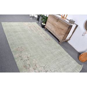 Alfombra turca vintage 4,8x8,7 pies Material de lana de diseño de retazos verdes con respaldo de látex estilo Tabriz tamaño 9x12 para entrada - Product Image 4