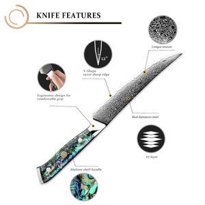 Venta al por mayor personalizado japonés Damasco acero cuchillo de cocina de alta calidad OEM ODM servicio con hoja afilada hecho a mano Damasco cuchillo - Product Image 2