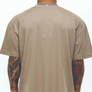 เสื้อยืดสำหรับผู้ชายเสื้อยืดผ้าคอตตอน100% เรียบขนาดใหญ่โชว์ไหล่สำหรับผู้ชาย - Product Image 6