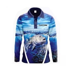 Polo de secado rápido UPF 50 de manga larga para hombre, camiseta de pesca con logotipo personalizado, camisas unisex de talla grande al por mayor, camisas de pesca al por mayor - Product Image 2