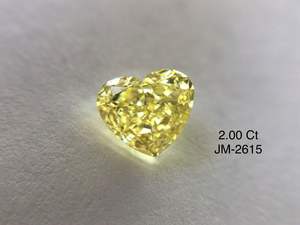 Fancy Intense Yellow Brilliant Heart Cut 2.0 Carat Taille VS2 Clarity GIA Certified 100% Natural Loose Fancy Diamonds From India - Product Image 2