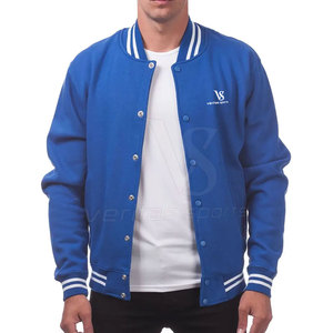 VERITAS SPORTS Blouson universitaire homme nouveau design, couleur unie, en toile, chaud, streetwear d'hiver, col montant, doublure polaire pour - Product Image 1