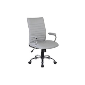 San Francisco Modern Executive <b>Chair</b> Grey Eco-leather Ergonomic Lift Swivel Adjustable Headrest PP Aluminium PU Fabric Material - Product Image 1