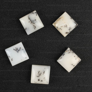 ควอตซ์เดนไดรติกธรรมชาติ ขัดเงาสูง ขนาด 10x10 มม. รูปทรงสี่เหลี่ยมแบน ด้านหลังเรียบ ปรับขนาดได้ คาโบชองสีขาว สำหรับทำเครื่องประดับ - Product Image 5