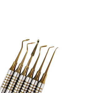 Juego de 6 Espátulas Dentales Doradas con Mango Grueso para Resina Compuesta, Kit de Relleno de Resina, Juego de Restauración - Product Image 2