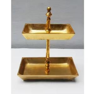 Modern Metal 2-<b>Tier</b> <b>Cake</b> Stand Eco-Friendly Handmade Dessert Display Holder for Ramadan Table Decor - Product Image 3