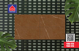 Carreaux de porcelaine émaillée finition mate de haute qualité 30x60cm 60x60cm Carreaux de sol antidérapants modernes brun foncé aspect pierre Marque PORUGIA - Product Image 3