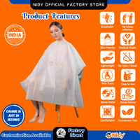 Nidy Cape de Coiffure Jetable Imperméable Non Tissée Unisexe, Tablier de Salon Personnalisable avec Logo pour Soins de la Peau et Soins Personnels