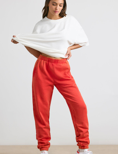 Joggers de invierno personalizados para mujer, forro polar de algodón, ropa de gimnasio y Yoga con decoración de encaje, estilo frontal plano - Product Image 2