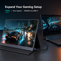 Moniteur portable 16 pouces 2,5K 144Hz 2560x1600 IPS 100% SRGB 16:10 Écran externe pour ordinateur portable PC