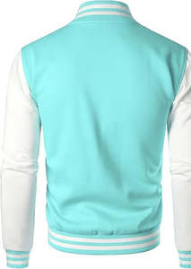 Veste universitaire matelassée à capuche confortable pour homme, corps en polyester/coton durable, manches lisses, design sportif, coupe-vent sur le devant - Product Image 6