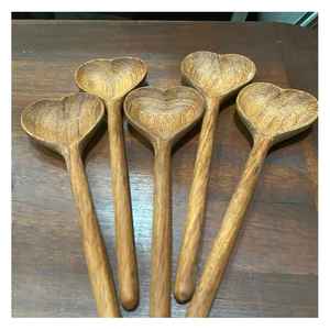 Juego de cucharas de madera ecológica hechas a mano de Vietnam, herramientas de cocina duraderas de madera natural para cocinar, servir, revolver con acabado suave - Product Image 3