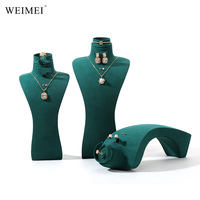 WEIMEI Vert Microfibre Cou Buste Bijoux Affichage Personnalisable Couleur pour Collier Vitrine De Mariage Bijoux Stand D'exposition
