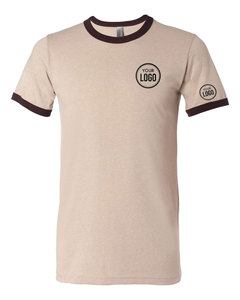 Bella + Canvas Unisex Ringer Tee Chemise à manches courtes en poly-coton de style vintage avec côtes contrastées pour la marque avec logo personnalisé - Product Image 4