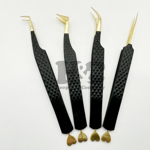 แหนบขนตาสแตนเลสแบบรูปหัวใจเทรนด์ใหม่แหนบปลายทองสำหรับต่อขนตาโลโก้อย่างยั่งยืนสำหรับขนมิงค์ - Product Image 3