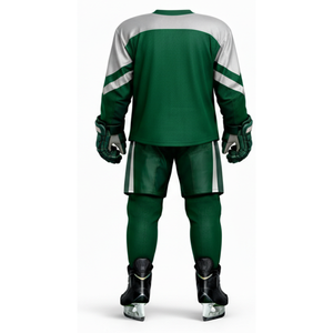 ชุดฮอกกี้น้ำแข็งสีเขียวป่าและสีเงินยอดนิยม - ออกแบบโลโก้ของคุณเอง ชุดกีฬา เสื้อฝึกซ้อมระดับมืออาชีพ - Product Image 2