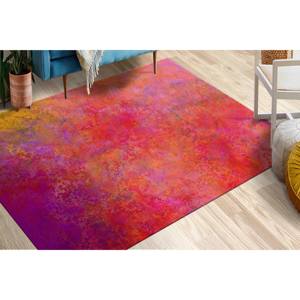 <b>Pink</b> Orange Abstract Rug: Modern Living Room Decor, Printed Rug,Nonwoven Soft Rug - Product Image 4