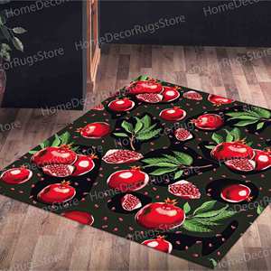 Pomegranate Printed <b>Rug</b>, Modern Design, Indoor Area <b>Rug</b> for Kitchen & <b>Nursery</b>,Chenille <b>Rug</b> - Product Image 1
