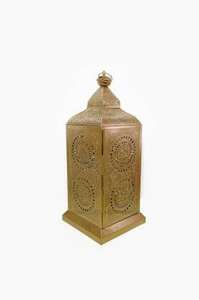 AK Brass <b>Moroccan</b> Design Metal <b>Lantern</b> Top Round Hook In Gold Finished With Glass For Festival Decor / Cafe Interior Decor - Product Image 6