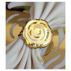 Luxury Golden Metal Flower <b>Napkin</b> <b>Holder</b> with Sequin Accents Perfect for Special Unique Occasion Table Settings In Best Price - Product Image 1