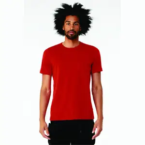 Airlume – T-Shirt à manches courtes unisexe, 52% coton peigné et anneau, 48% Poly 32 simple 4.2 oz uni rouge mélangé, CVC