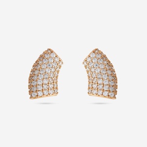 Pendientes de Oro de 18K Estilo Vintage con Diamante Corte Esmeralda y Plata 92.5, Modelo 188365, Forma de Flecha, Oro Rosa de Moda, Material Principal Plata - Product Image 1
